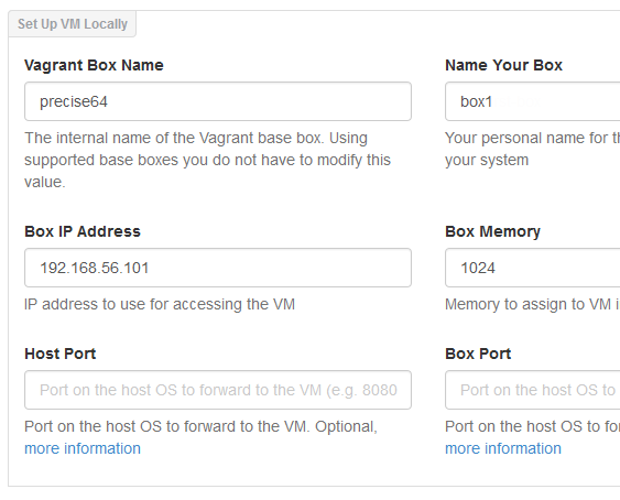 vagrant-puphpet-box-name-ip-adress-memory-host-port-box-port