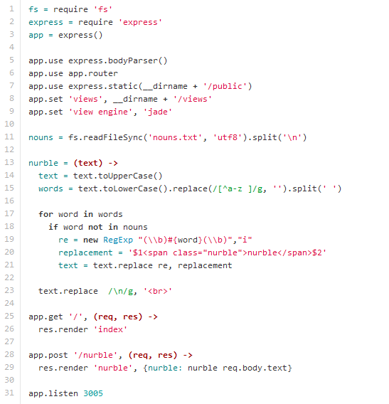 nodejs code example