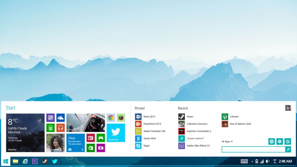 windows 8 start menu button redesign
